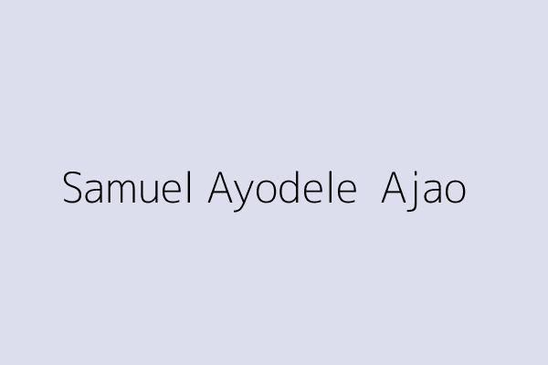 Samuel Ayodele  Ajao